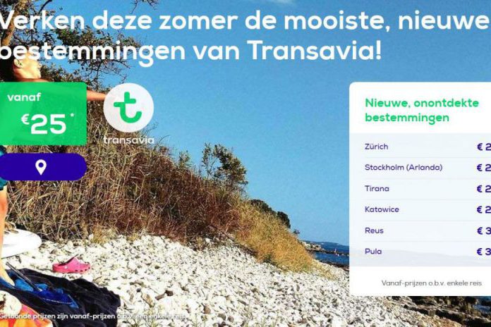 nieuwe bestemmingen van Transavia