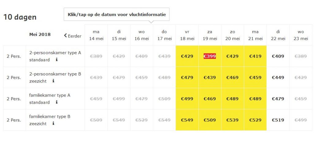 Vakantie aanbieding