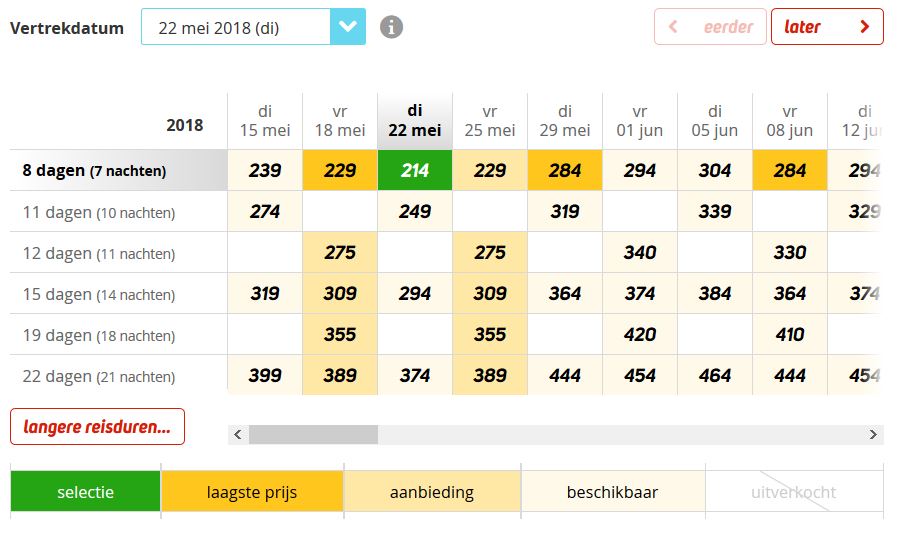 Vakantie aanbieding