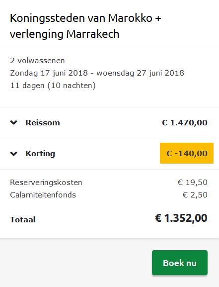 Vakantie aanbieding