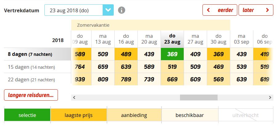 Vakantie aanbieding
