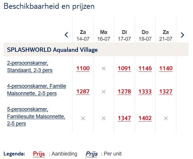 Vakantie aanbieding