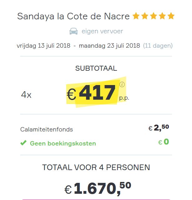 Vakantie aanbieding