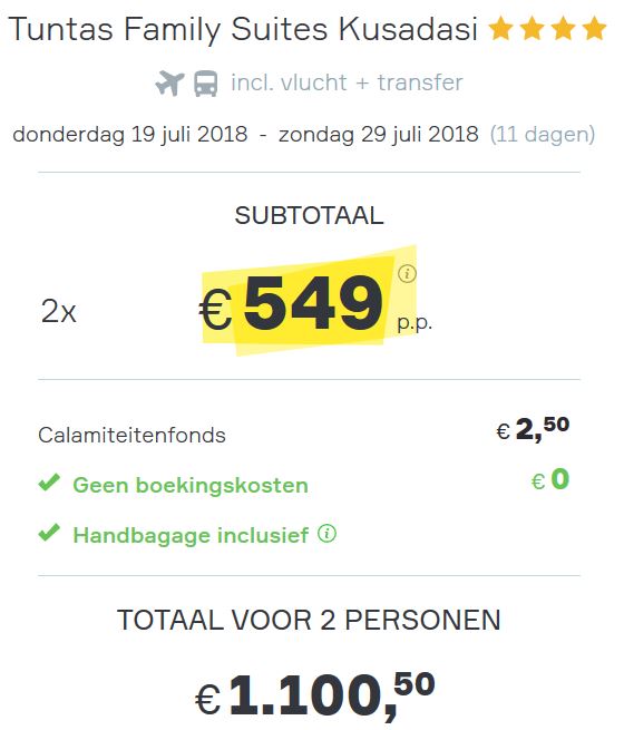 Vakantie aanbieding