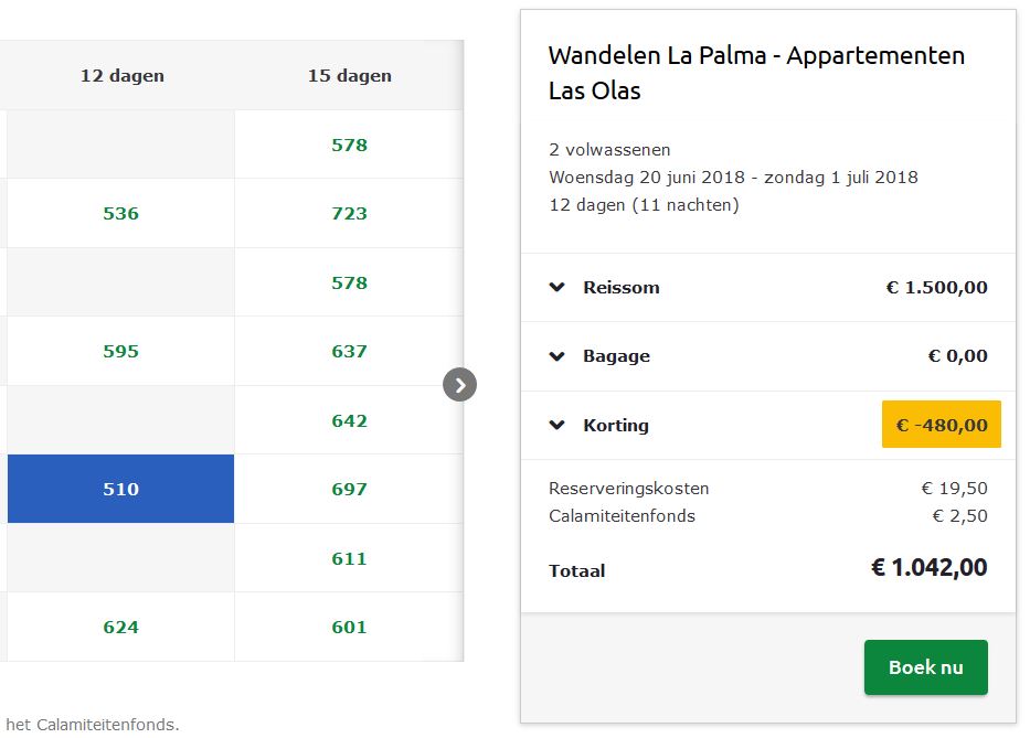 Vakantie aanbieding