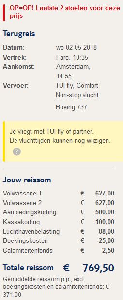 Vakantie aanbieding
