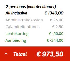 Vakantie aanbieding