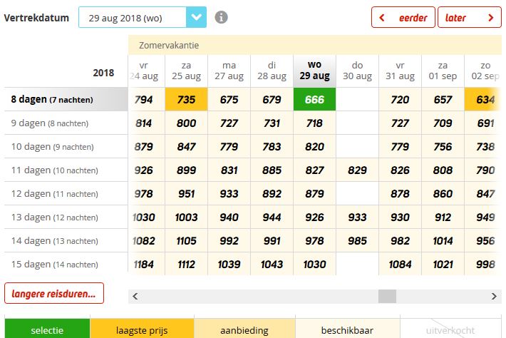 Vakantie aanbieding