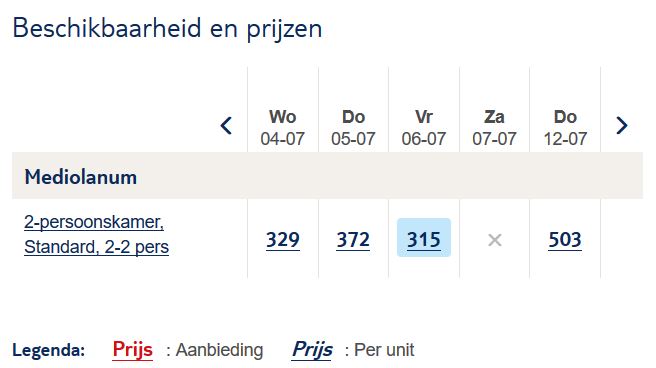 Vakantie aanbieding
