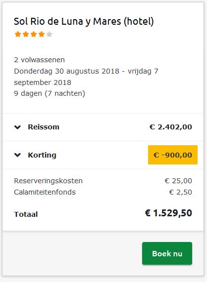 Vakantie aanbieding
