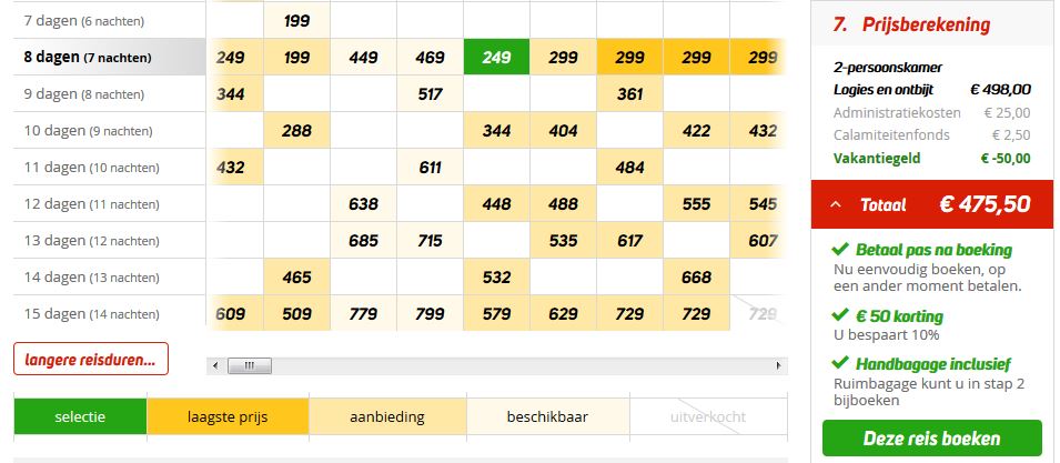 Vakantie aanbieding