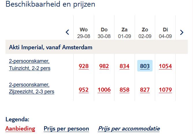 Vakantie aanbieding