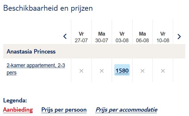 Vakantie aanbieding