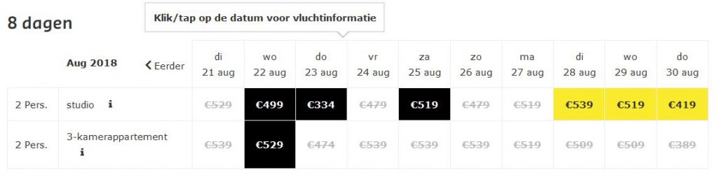 Vakantie aanbieding