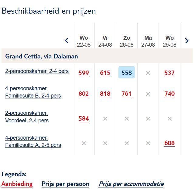 Vakantie aanbieding