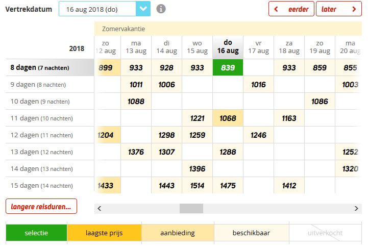 Vakantie aanbieding