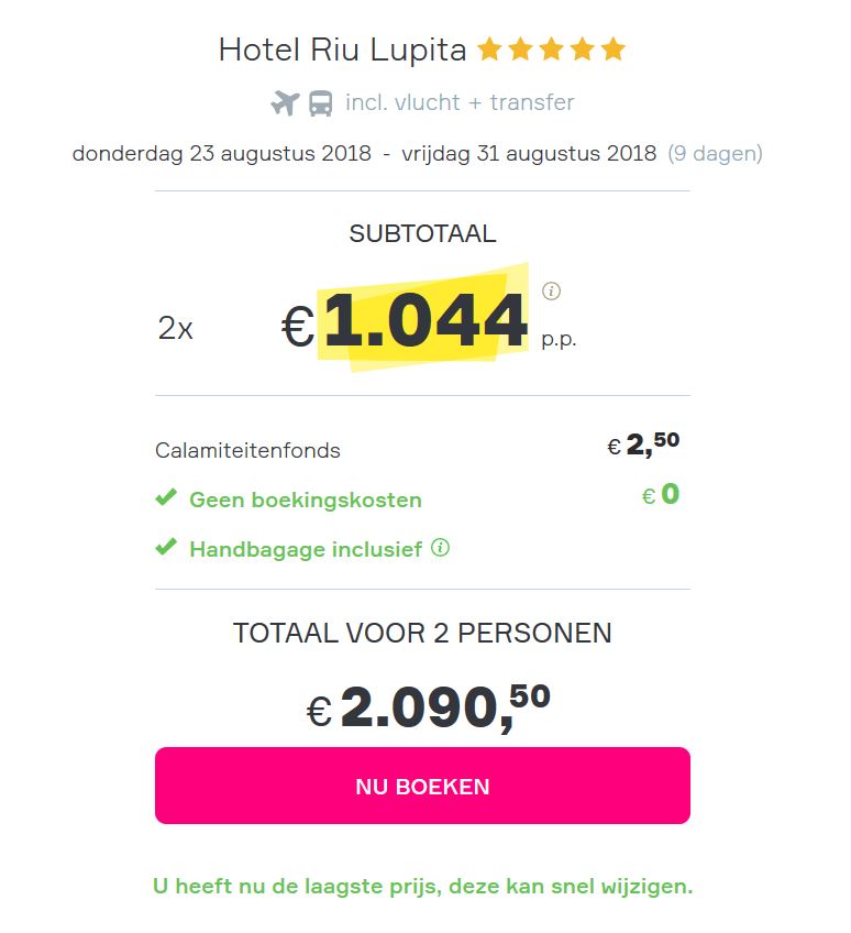 Vakantie aanbieding