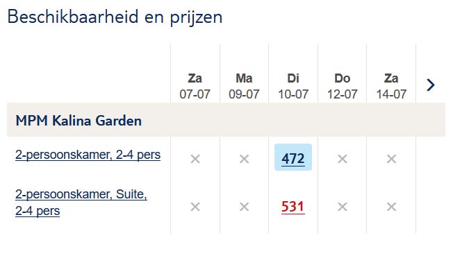 Vakantie aanbieding