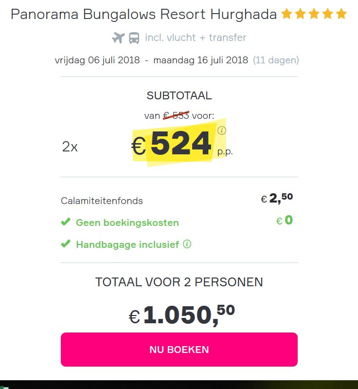 Vakantie aanbieding