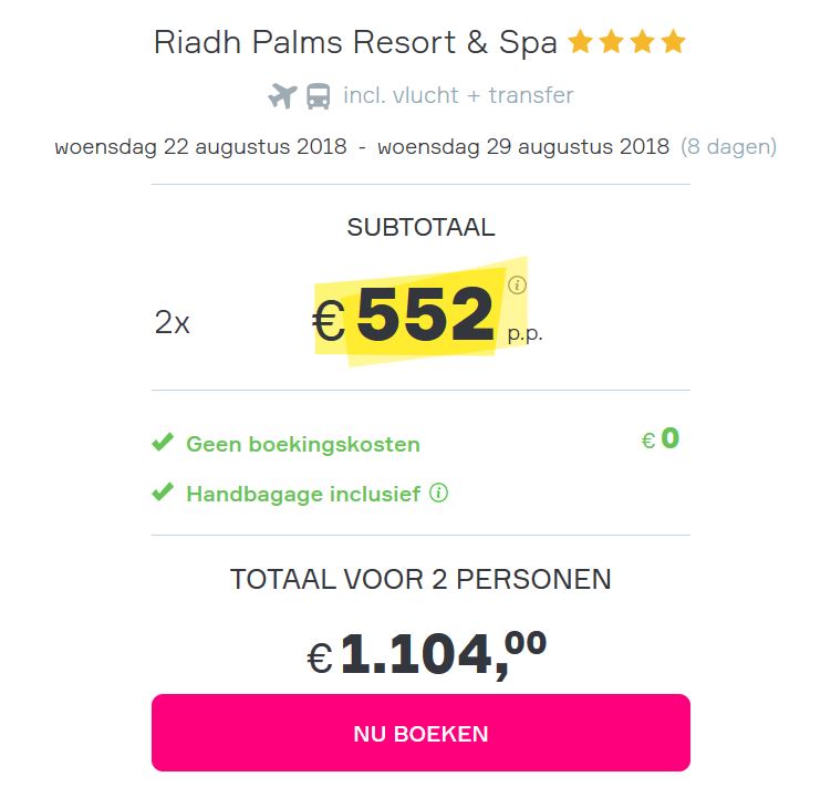 Vakantie aanbieding