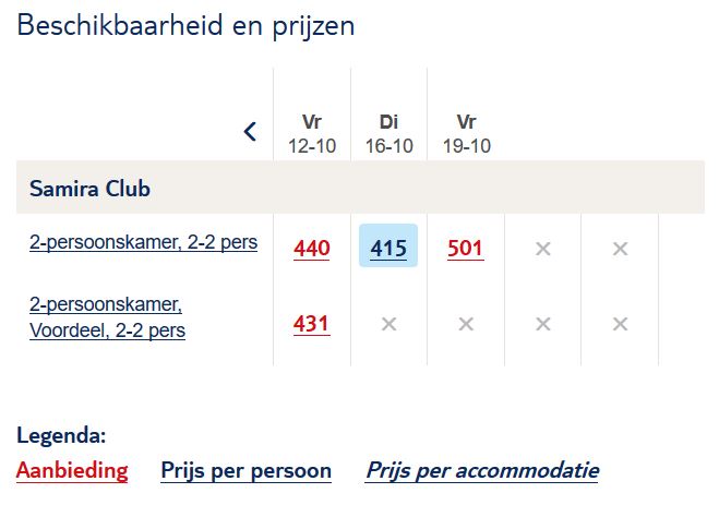 Vakantie aanbieding