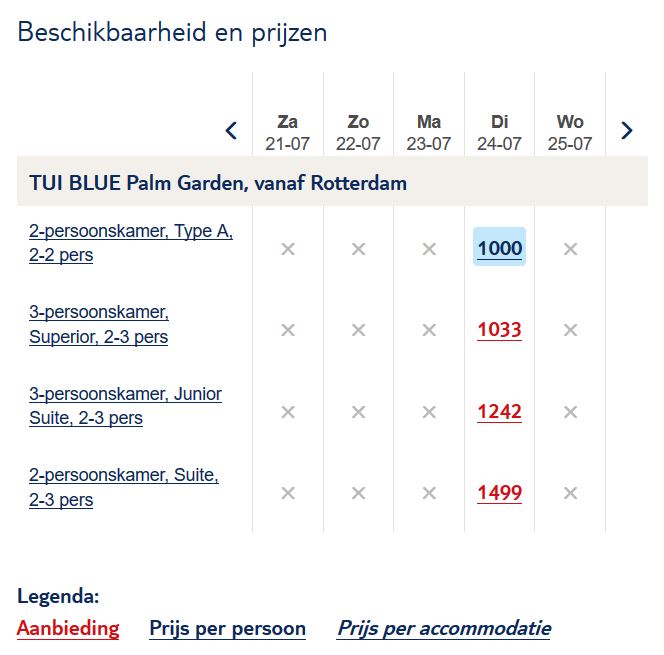 Vakantie aanbieding