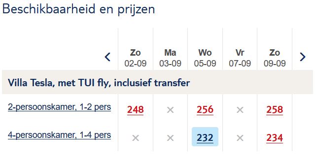 Vakantie aanbieding