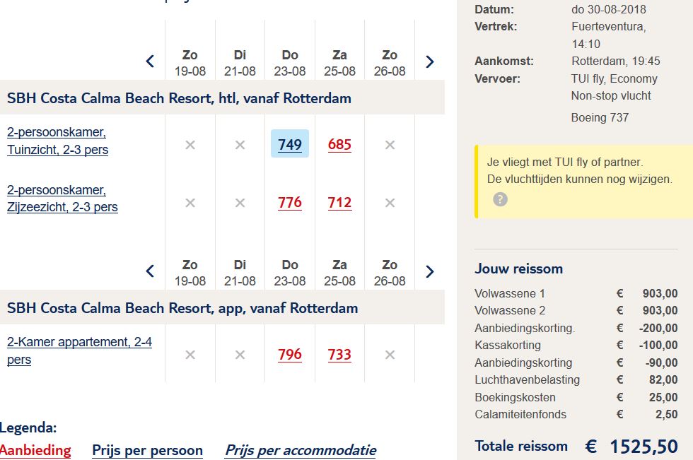 Vakantie aanbieding