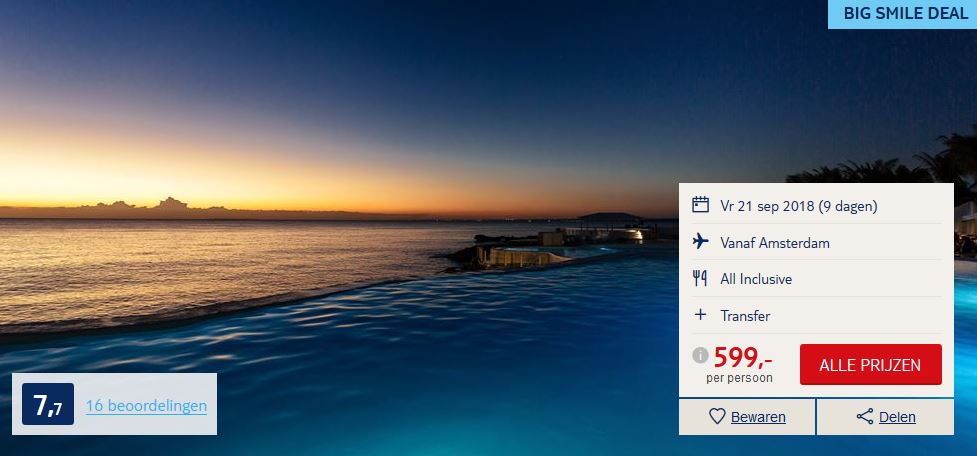 Vakantie aanbieding