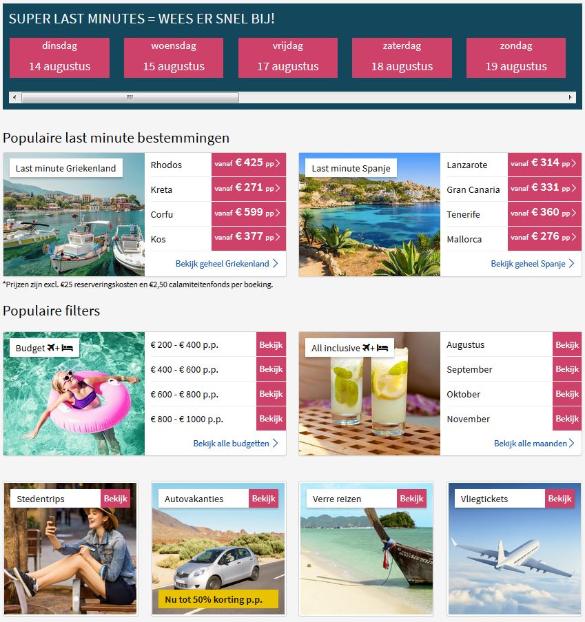Vakantie aanbieding