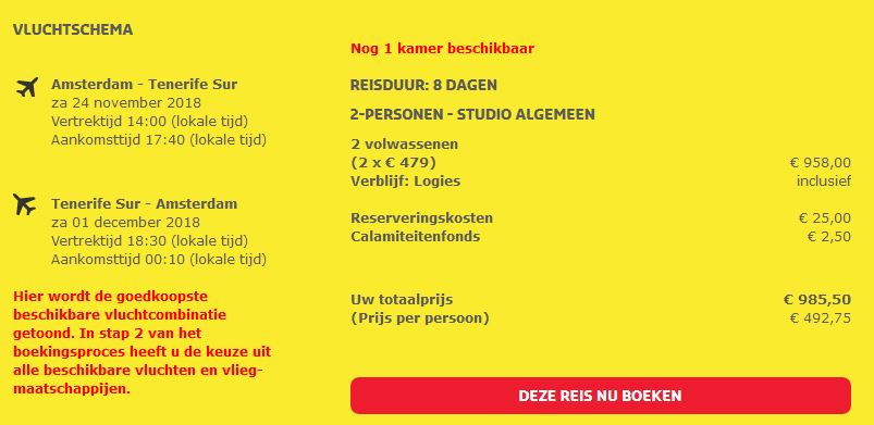 Vakantie aanbieding