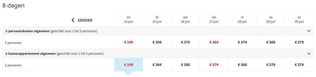 Vakantie aanbieding