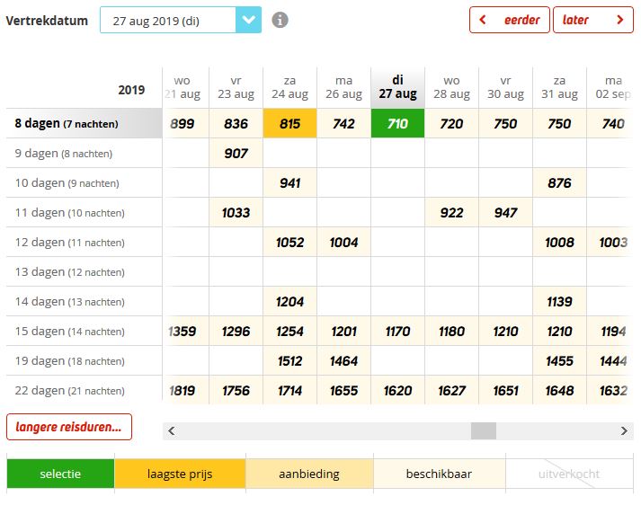 Vakantie aanbieding