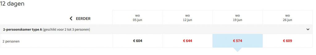 Vakantie aanbieding