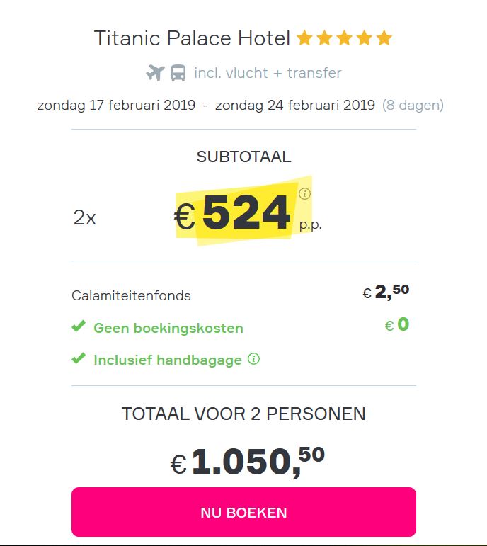 Vakantie aanbieding