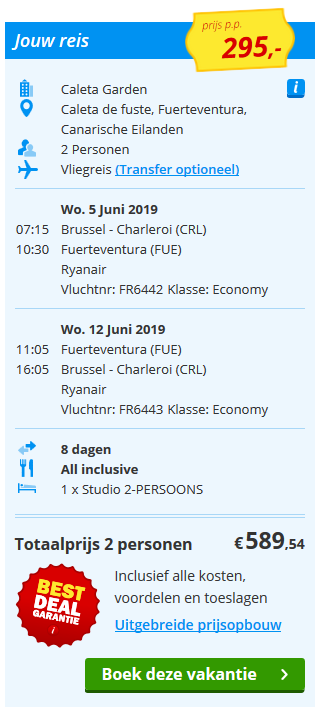 Vakantie aanbieding