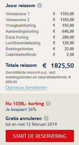 Vakantie aanbieding