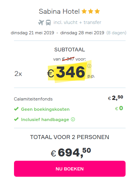 Vakantie aanbieding