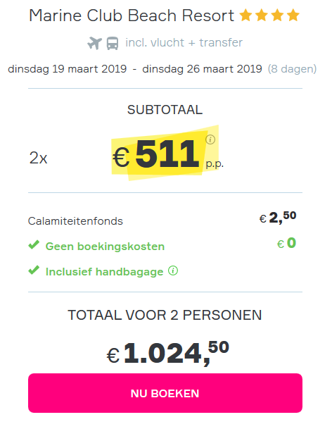 Vakantie aanbieding