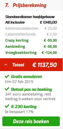 Vakantie aanbieding