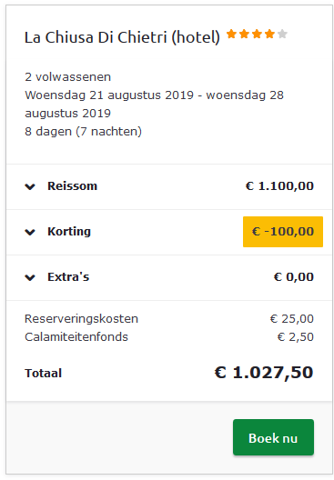 Vakantie aanbieding